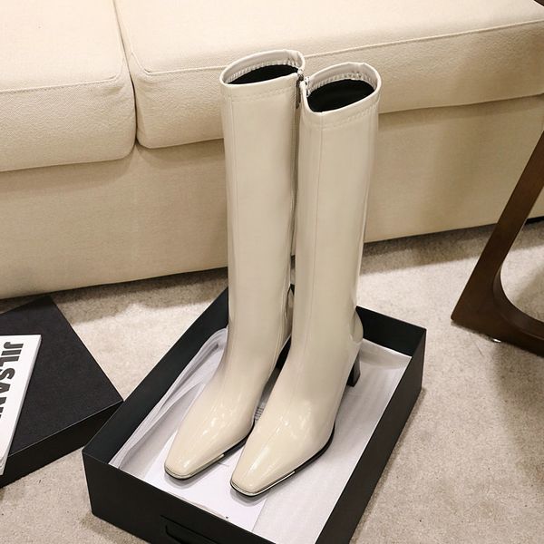 2021 new knee pu patent leather zipper long boots autumn winter square high heel women shoes big size 34-43 v54z, Black
2021 new knee pu patent leather zipper long boots autumn winter square high heel women shoes big size 34-43 v54z, Black