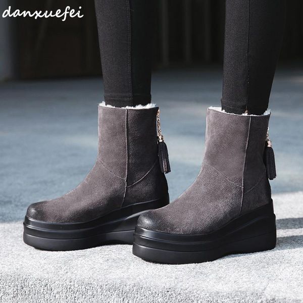 boots women's genuine suede leather platform flats punk winter snow brand deisgn leisure fringe short booties cold shoes, Black
boots women's genuine suede leather platform flats punk winter snow brand deisgn leisure fringe short booties cold shoes, Black