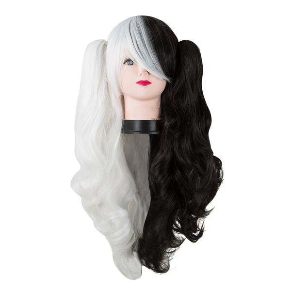 costume accessories fei-show synthetic heat resistant long curly hair with two ponytails cos-play costume salon party half black and white h, Silver
costume accessories fei-show synthetic heat resistant long curly hair with two ponytails cos-play costume salon party half black and white h, Silver