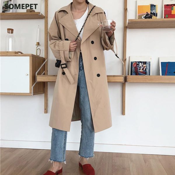 women's khaki belt long trench coat female turn-down collar double breasted trenches casual autumn winter office lady outwear1, Tan;black
women's khaki belt long trench coat female turn-down collar double breasted trenches casual autumn winter office lady outwear1, Tan;black