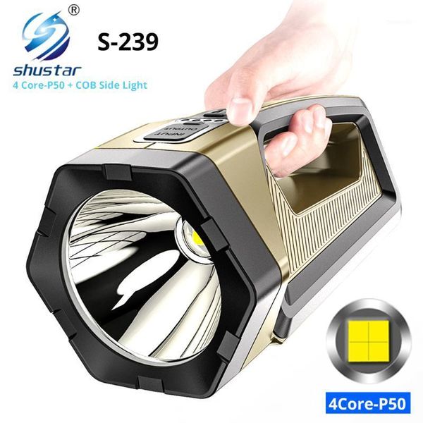 portable lanterns rechargablepowerful led searchlight spotlight with 4 core p50 lamp bead and cob side light for adventure,camping1
portable lanterns rechargablepowerful led searchlight spotlight with 4 core p50 lamp bead and cob side light for adventure,camping1