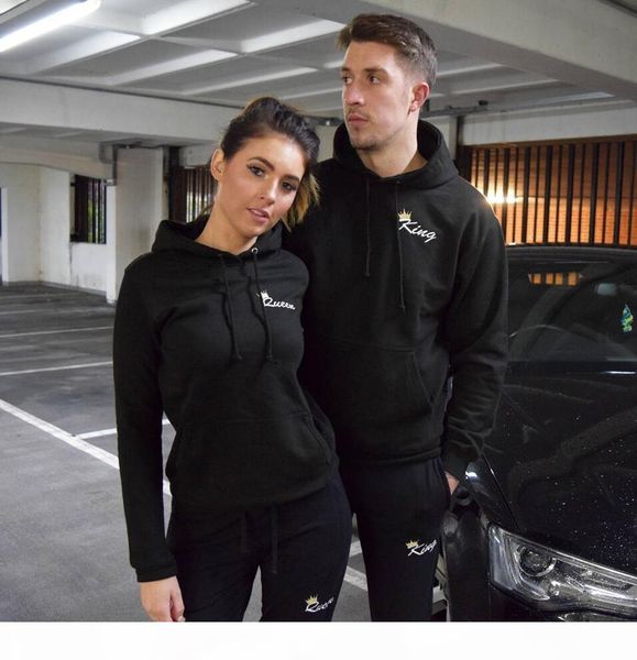 2018 autumn matching couple casual tracksuits women men king queen print hooded hoodies and pants suits lover christmas giftsmx190929, White
2018 autumn matching couple casual tracksuits women men king queen print hooded hoodies and pants suits lover christmas giftsmx190929, White