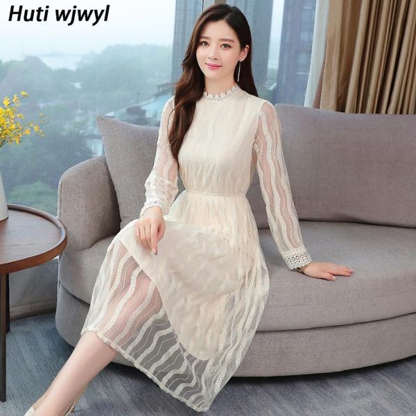 2021 spring autumn plus size women bodycon dress vintage solid lace mesh midi dresses elegant party femal evening vestidos, Black;gray
2021 spring autumn plus size women bodycon dress vintage solid lace mesh midi dresses elegant party femal evening vestidos, Black;gray
