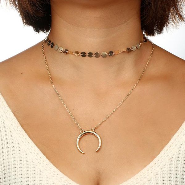 brling new 2020 fashion ins vintage chain pendant choker sequined horns crescent alloy necklace for women girls gifts party, Golden;silver
brling new 2020 fashion ins vintage chain pendant choker sequined horns crescent alloy necklace for women girls gifts party, Golden;silver