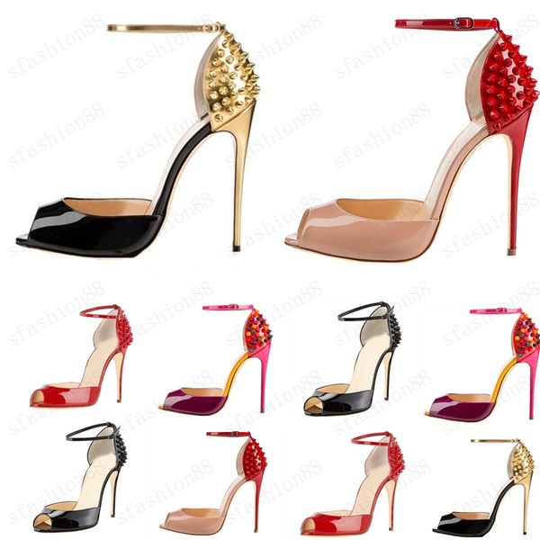 2021 women lacing fashion rivet high heels dress red bottom peep toe shoes super high heel sandals spiked diamond pump 10cm size 34 -42, Black
2021 women lacing fashion rivet high heels dress red bottom peep toe shoes super high heel sandals spiked diamond pump 10cm size 34 -42, Black
