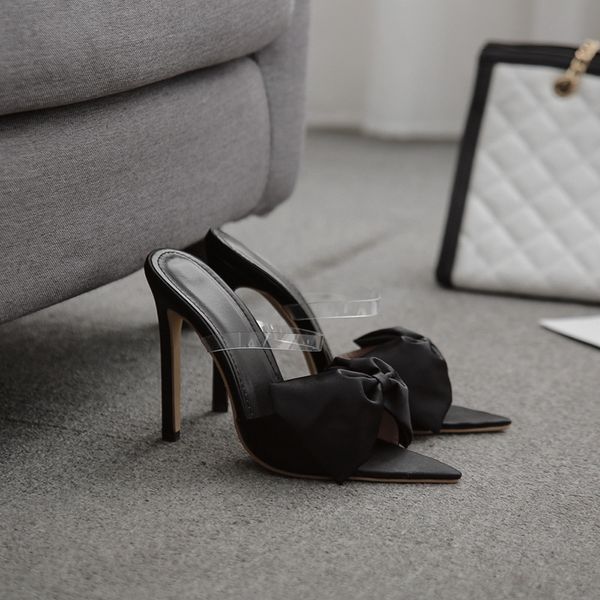 2021 new european and pointed toe bowknot fish mouth walk stiletto heel semi-slipper women's sandals 0mv4, Black
2021 new european and pointed toe bowknot fish mouth walk stiletto heel semi-slipper women's sandals 0mv4, Black