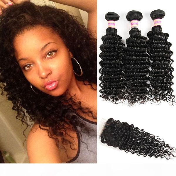 brazilian malaysian indian peruvian virgin hair deep wave 3 4 bundles with closure kinky curly weave human hair bundle lace closure, Black
brazilian malaysian indian peruvian virgin hair deep wave 3 4 bundles with closure kinky curly weave human hair bundle lace closure, Black