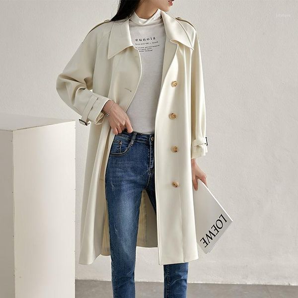 2020 spring autumn new korean single breasted beige loose windbreaker women's mid-length fashion british temperament coat r831, Tan;black
2020 spring autumn new korean single breasted beige loose windbreaker women's mid-length fashion british temperament coat r831, Tan;black