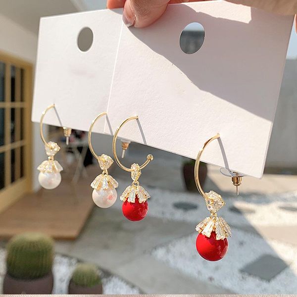 red white rhinestone flower paved pearl earrings for women 2020 new trends jewelry wedding party earings wholesale, Silver
red white rhinestone flower paved pearl earrings for women 2020 new trends jewelry wedding party earings wholesale, Silver