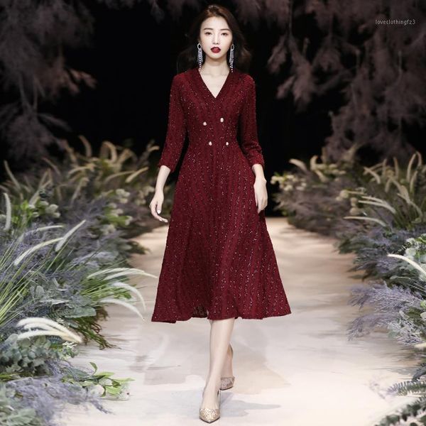 party dresses ae746 evening 2021 v-neck dot print dress half sleeves burgundy formal gowns robe1, White;black
party dresses ae746 evening 2021 v-neck dot print dress half sleeves burgundy formal gowns robe1, White;black