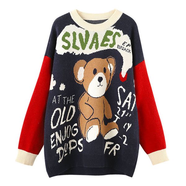 women designers clothes 2020 women sweaters winter pullover cashmere blend cute little bear prints sweaters keep warm streetwear sweater, White;black
women designers clothes 2020 women sweaters winter pullover cashmere blend cute little bear prints sweaters keep warm streetwear sweater, White;black
