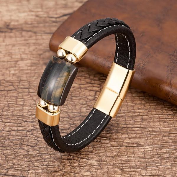 charm natural tiger eye stone bracelet for men geometric shape natural stone black braided leather bracelets gifts bijoux homme, Golden;silver
charm natural tiger eye stone bracelet for men geometric shape natural stone black braided leather bracelets gifts bijoux homme, Golden;silver