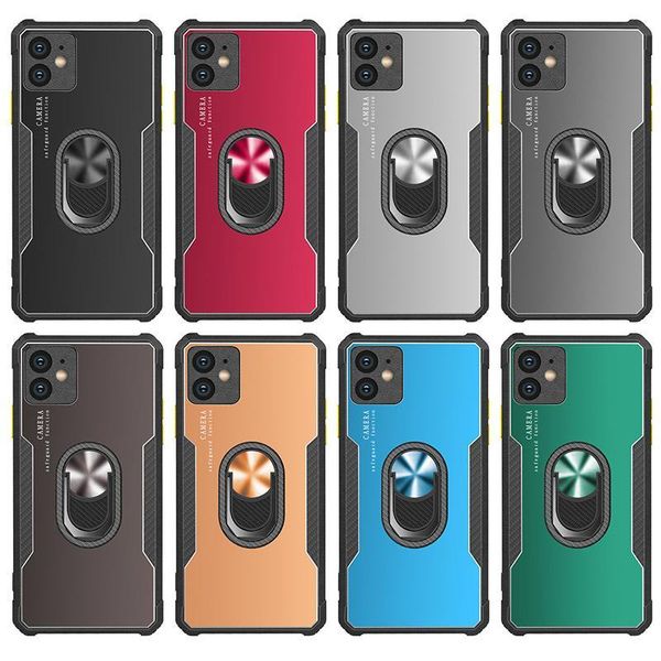 

shockproof armor kickstand phone case with finger magnetic ring holder anti-fall cover for iphone 12 11 pro max xr xs max 7 8plus new design