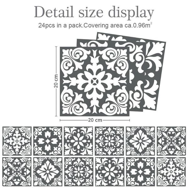 wall stickers 24 pcs dark grey spanish renaissance tiles decals decor wallstickers non-toxic high quality
wall stickers 24 pcs dark grey spanish renaissance tiles decals decor wallstickers non-toxic high quality