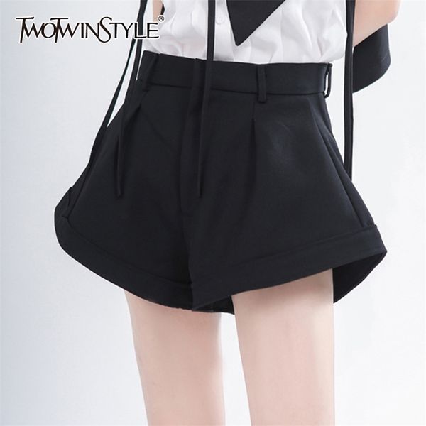 twotwinstyle casual loose women shorts high waist vintage flare short pants for female fashion clothing 2020 spring summer tide t200701, White;black
twotwinstyle casual loose women shorts high waist vintage flare short pants for female fashion clothing 2020 spring summer tide t200701, White;black