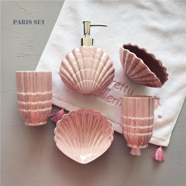 bath accessory set ceramic shell shape bathroom washing tools bottle mouthwash cup soap toothbrush holder household articles pf92021
bath accessory set ceramic shell shape bathroom washing tools bottle mouthwash cup soap toothbrush holder household articles pf92021