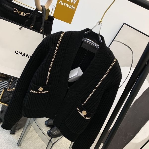 early spring 2021 new yang mi chicken jenni same size 5 black chain sweater cardigan girl, Black;white
early spring 2021 new yang mi chicken jenni same size 5 black chain sweater cardigan girl, Black;white