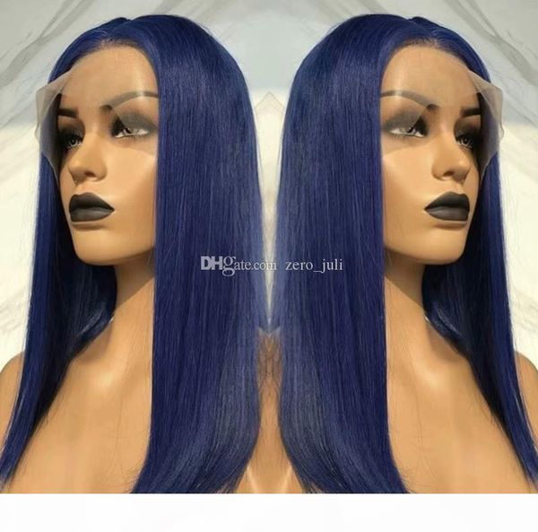 blue lace front wig human hair silky straight virgin brazilian hair dark blue full lace wig for black women baby hair, Black;brown 
blue lace front wig human hair silky straight virgin brazilian hair dark blue full lace wig for black women baby hair, Black;brown