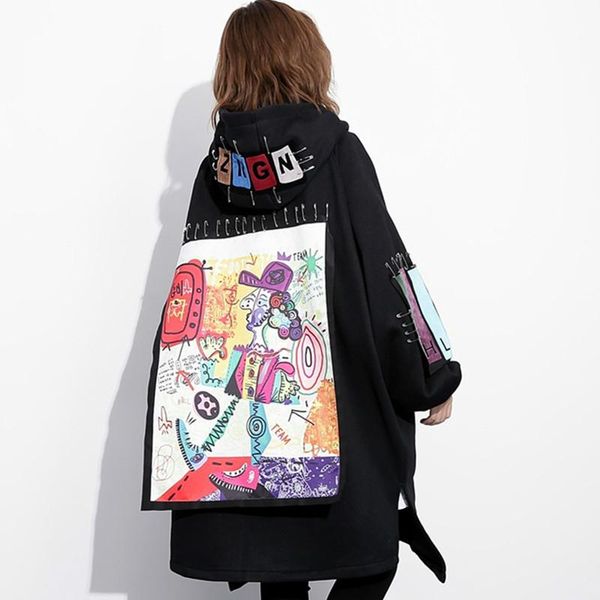 women's trench coats 2021 autumn winter letter cartoon pattern patch designs vestidos female fashion thicken keep warm hooded coat wome, Tan;black
women's trench coats 2021 autumn winter letter cartoon pattern patch designs vestidos female fashion thicken keep warm hooded coat wome, Tan;black