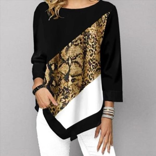 women o neck 3 4 sleeve shirt spring autumn leopard snakeskin printed casual irregular blouse drop shipping, White
women o neck 3 4 sleeve shirt spring autumn leopard snakeskin printed casual irregular blouse drop shipping, White