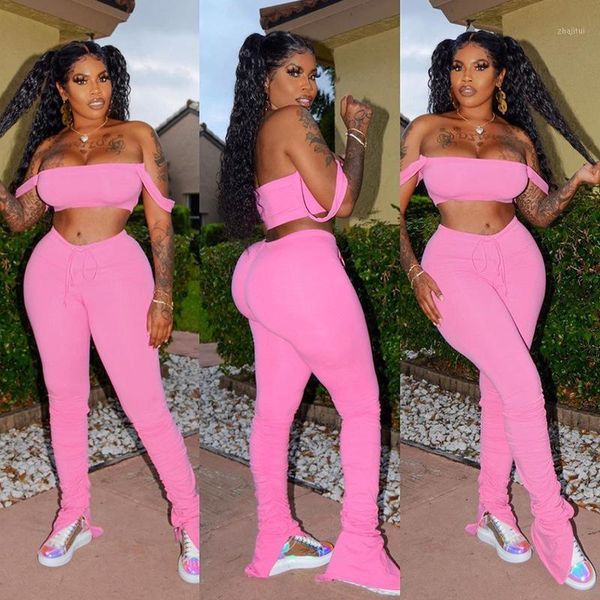 2020 new tracksuit women fitness slash nec camisole crop stacked pants elastic hight summer activewear casual outfit1, White
2020 new tracksuit women fitness slash nec camisole crop stacked pants elastic hight summer activewear casual outfit1, White