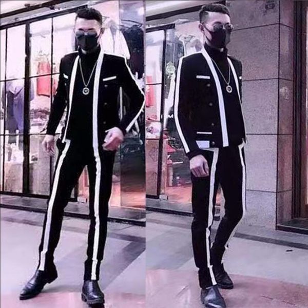 2020 and white black men's disco seam dj star singing tuxes fashion self-cultivation small suits ljcz
2020 and white black men's disco seam dj star singing tuxes fashion self-cultivation small suits ljcz