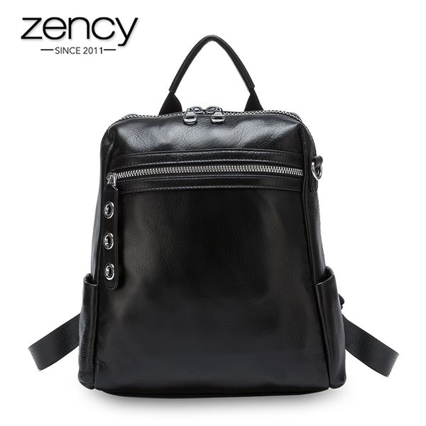 zency simple style women backpack 100% genuine leather classic black student schoolbag daily casual travel bag beach knapsack
zency simple style women backpack 100% genuine leather classic black student schoolbag daily casual travel bag beach knapsack