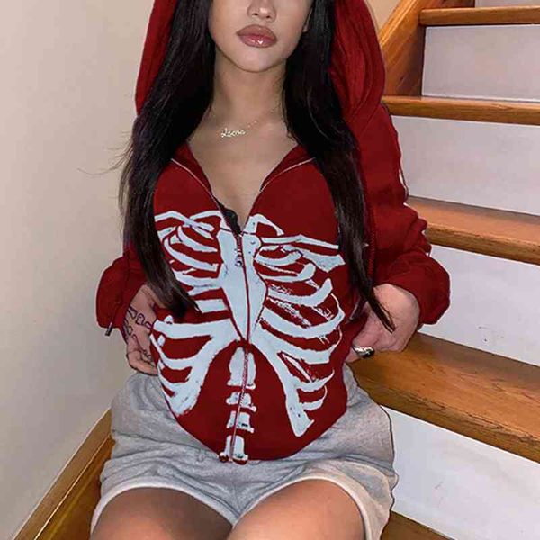 y2k women full zip hoodies sweatshirts halloween long sleeve skeleton print loose coat jacket with pockets fall spring outerwear, Black
y2k women full zip hoodies sweatshirts halloween long sleeve skeleton print loose coat jacket with pockets fall spring outerwear, Black