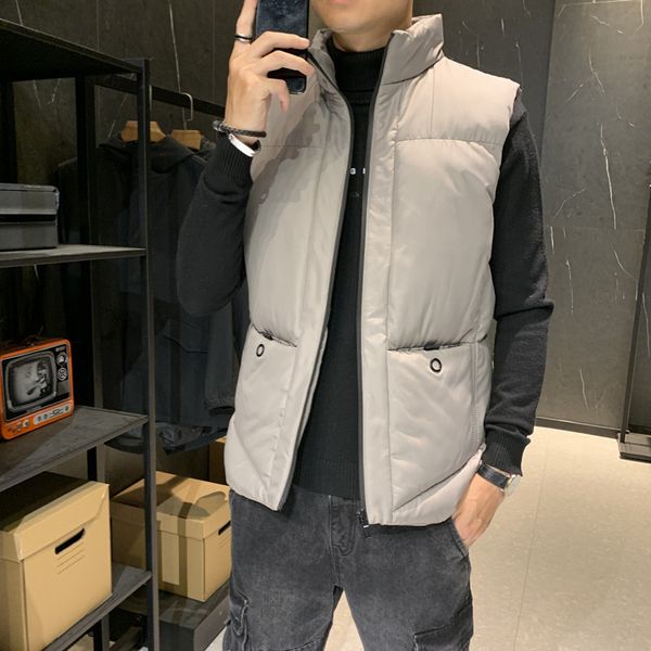autumn and new korean fashion cotton vest jacket men's winter coat, Black;white
autumn and new korean fashion cotton vest jacket men's winter coat, Black;white