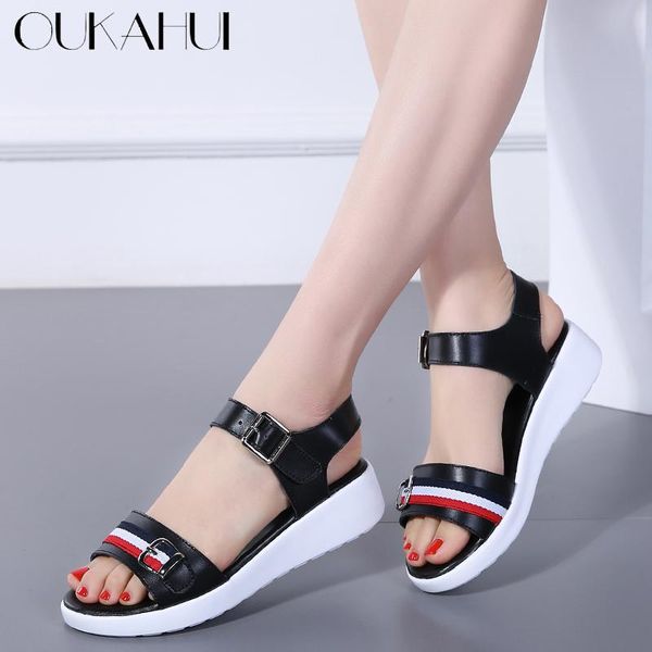 oukahui fashion mixed colour genuine leather summer casual flat platform sandals women 2020 buckle ankle strap sandals women 4cm, Black
oukahui fashion mixed colour genuine leather summer casual flat platform sandals women 2020 buckle ankle strap sandals women 4cm, Black
