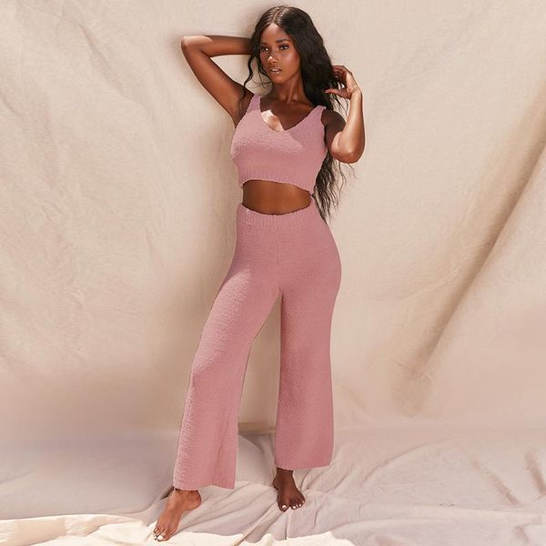 women's tracksuits 2021 casual fashion plush sweater v-neck cropped camis and trousers two-piece suit 2 piece set women autumn winter s, Gray
women's tracksuits 2021 casual fashion plush sweater v-neck cropped camis and trousers two-piece suit 2 piece set women autumn winter s, Gray