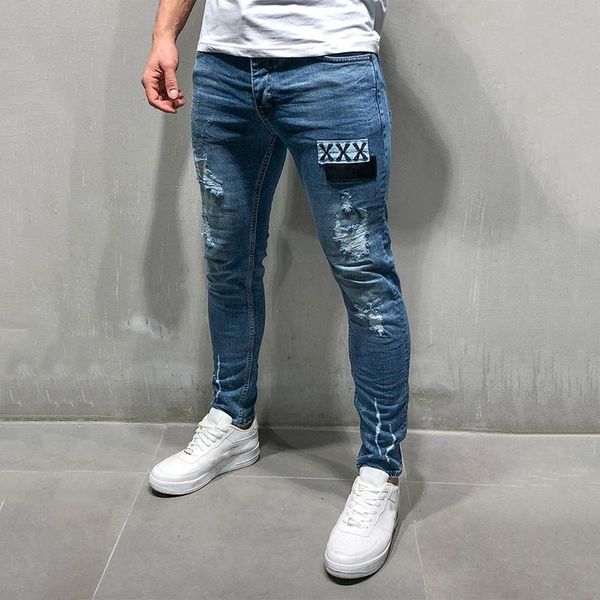 men's jeans sknny men clothing fashion hole straight leg ripped denim pants casual trousers blue
men's jeans sknny men clothing fashion hole straight leg ripped denim pants casual trousers blue