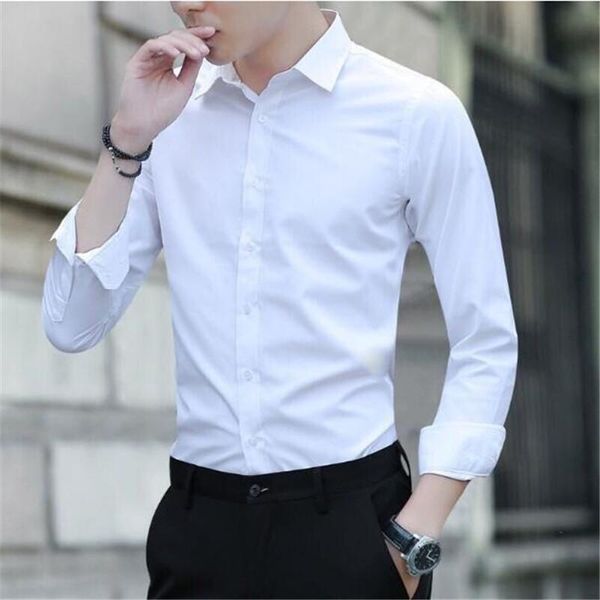 men's casual shirts spring autumn men shirt long sleeve solid color easy-care anti crease man, White;black
men's casual shirts spring autumn men shirt long sleeve solid color easy-care anti crease man, White;black
