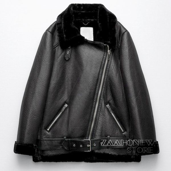 zaahonew new winter women fashion bla faux leather jaet coat female casual with belt thi warm lamb biker outwear ladies, Black
zaahonew new winter women fashion bla faux leather jaet coat female casual with belt thi warm lamb biker outwear ladies, Black