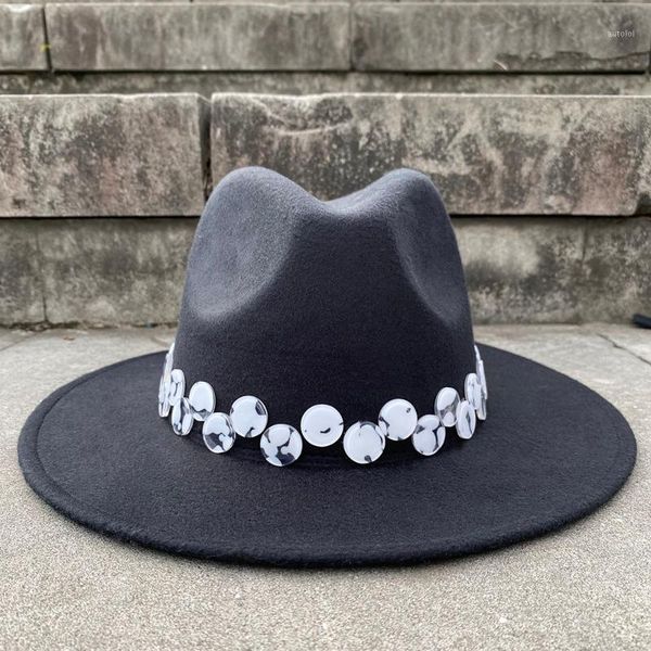 2020 2size wool women men black fedora hat acrylic gems wide brim jazz cap panama sun hat1, Blue;gray
2020 2size wool women men black fedora hat acrylic gems wide brim jazz cap panama sun hat1, Blue;gray
