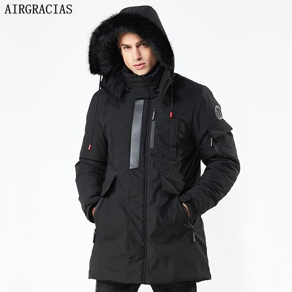 airgracias new winter parka casual long style hooded cotton fur collar jackets men thick windproof fashion men parkas coats 201204, Black
airgracias new winter parka casual long style hooded cotton fur collar jackets men thick windproof fashion men parkas coats 201204, Black