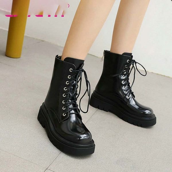 was 2021 lasso above the heel square leather ankle plutonium women's toe-round with zipper large platform boots 34-43, Black
was 2021 lasso above the heel square leather ankle plutonium women's toe-round with zipper large platform boots 34-43, Black