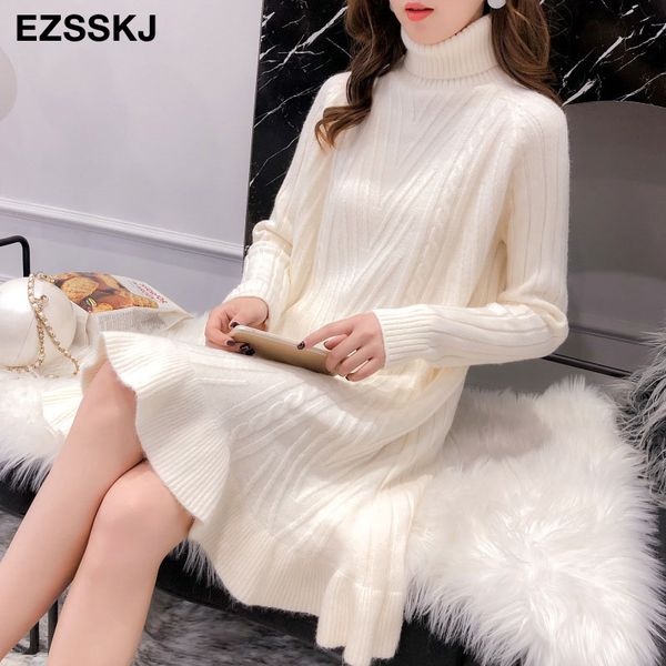 autumn winter thick turtleneck fishtail women basic warm midi sweater dress female y200120, White;black
autumn winter thick turtleneck fishtail women basic warm midi sweater dress female y200120, White;black