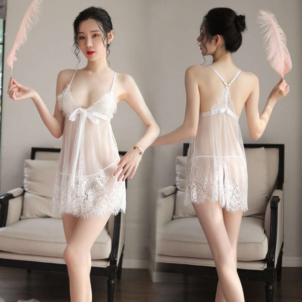 pajamas female summer transparent seductive underwear thin style sao short lace open back suspender nightdress, Black;red
pajamas female summer transparent seductive underwear thin style sao short lace open back suspender nightdress, Black;red