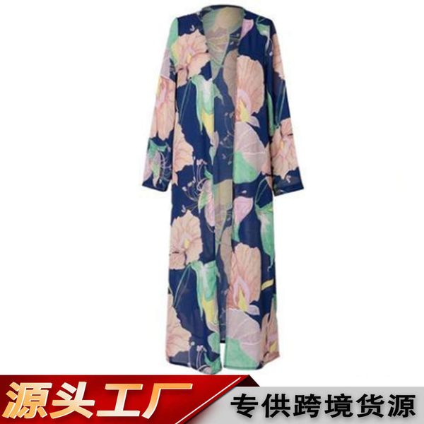chiffon print cardigan fall 2019 new women's coat sunscreen long sleeve shirt c154, White
chiffon print cardigan fall 2019 new women's coat sunscreen long sleeve shirt c154, White