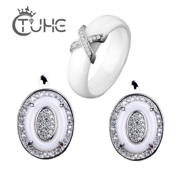 x cross rings egg shape stud earrings elegant style bling shinny luruxy ceramic women jewelry sets wedding party ring gift, Silver
x cross rings egg shape stud earrings elegant style bling shinny luruxy ceramic women jewelry sets wedding party ring gift, Silver