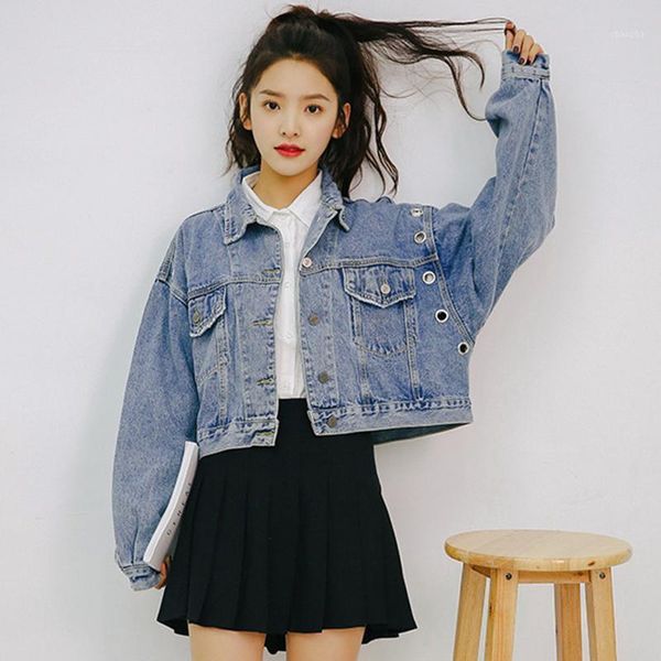 2019 short jeans jacket women spring autumn korean batwing sleeve basic coats female fashion casual loose student denim outwear1, Black;brown
2019 short jeans jacket women spring autumn korean batwing sleeve basic coats female fashion casual loose student denim outwear1, Black;brown