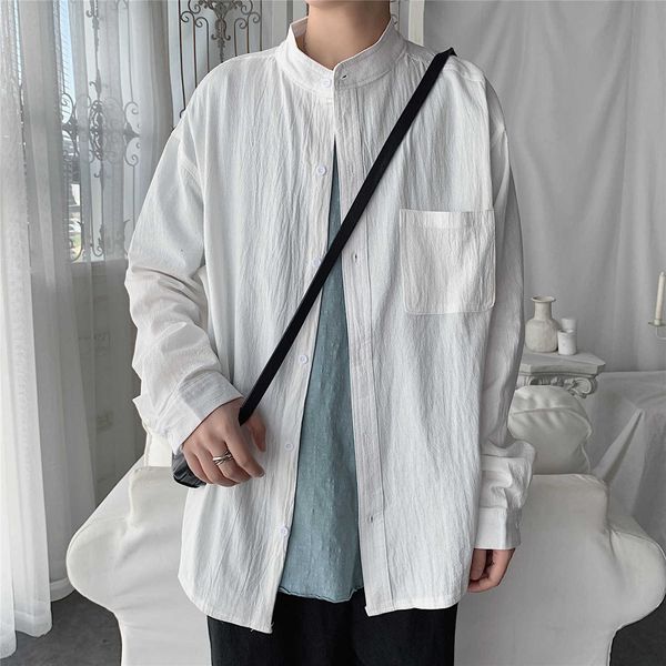 autumn men's solid color long sleeve collar loose casual large size shirt les handsome t simple coat fashion, White;black
autumn men's solid color long sleeve collar loose casual large size shirt les handsome t simple coat fashion, White;black