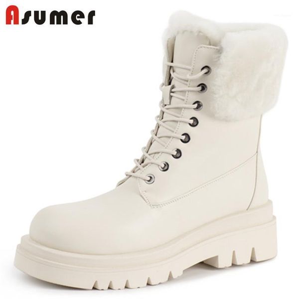 asumer 2021 genuine leather +pu ankle boots thick fur wool snow boots round toe thick bottom warm casual shoes lady1, Black
asumer 2021 genuine leather +pu ankle boots thick fur wool snow boots round toe thick bottom warm casual shoes lady1, Black