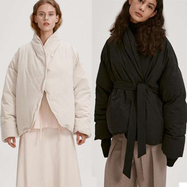 2020 new womens winter clothing white down parkas jacket loose belt wrapped robe style high collar coat solid color for duck, Black
2020 new womens winter clothing white down parkas jacket loose belt wrapped robe style high collar coat solid color for duck, Black