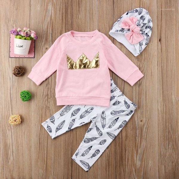 baby girls 3 pcs clothing sets crown patchwork sweatshirt + pants trousers + hats 0-4y newborn infant kids casual outfits1, White
baby girls 3 pcs clothing sets crown patchwork sweatshirt + pants trousers + hats 0-4y newborn infant kids casual outfits1, White