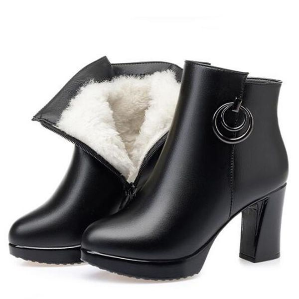 fashion warm winter boots women boots 2020 new genuine leather shoes woman ankle thick with high heel 6 / 8 cm, Black
fashion warm winter boots women boots 2020 new genuine leather shoes woman ankle thick with high heel 6 / 8 cm, Black