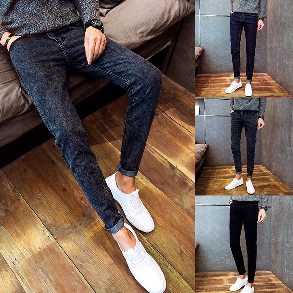 men's jeans arrivals men fashion denim slim fit skinny casual long pencil pant trousers, Blue
men's jeans arrivals men fashion denim slim fit skinny casual long pencil pant trousers, Blue