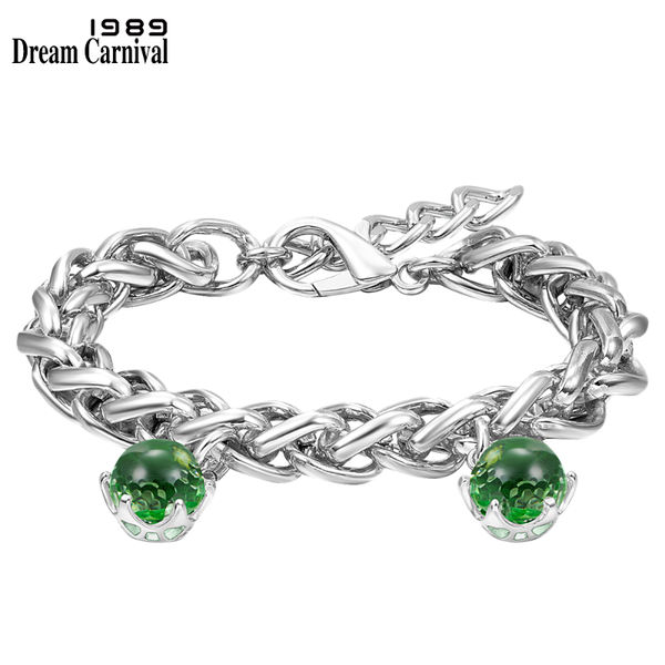 dreamcarnival1989 brand charms bracelet for women woven thick cuban chain special cut green cz valentine gift jewelry wb1238gr, Golden;silver
dreamcarnival1989 brand charms bracelet for women woven thick cuban chain special cut green cz valentine gift jewelry wb1238gr, Golden;silver