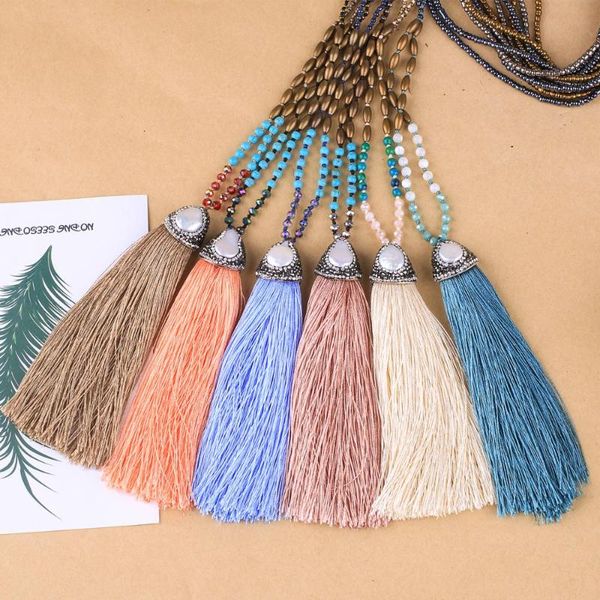 c.quan chi pendant necklace handmade tassel necklace bohemian style personality fashion gifts, Silver
c.quan chi pendant necklace handmade tassel necklace bohemian style personality fashion gifts, Silver